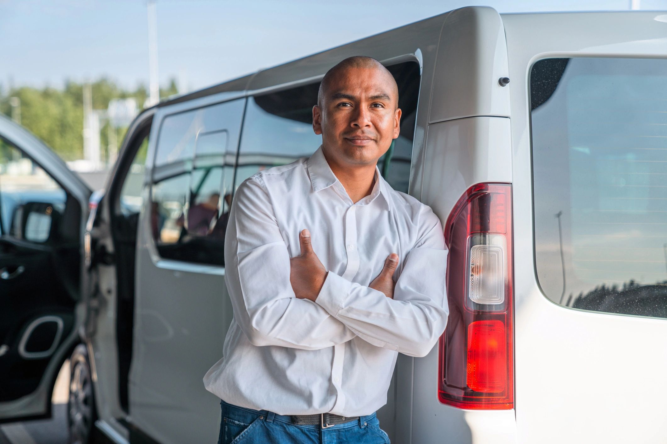 Professional airport shuttle van