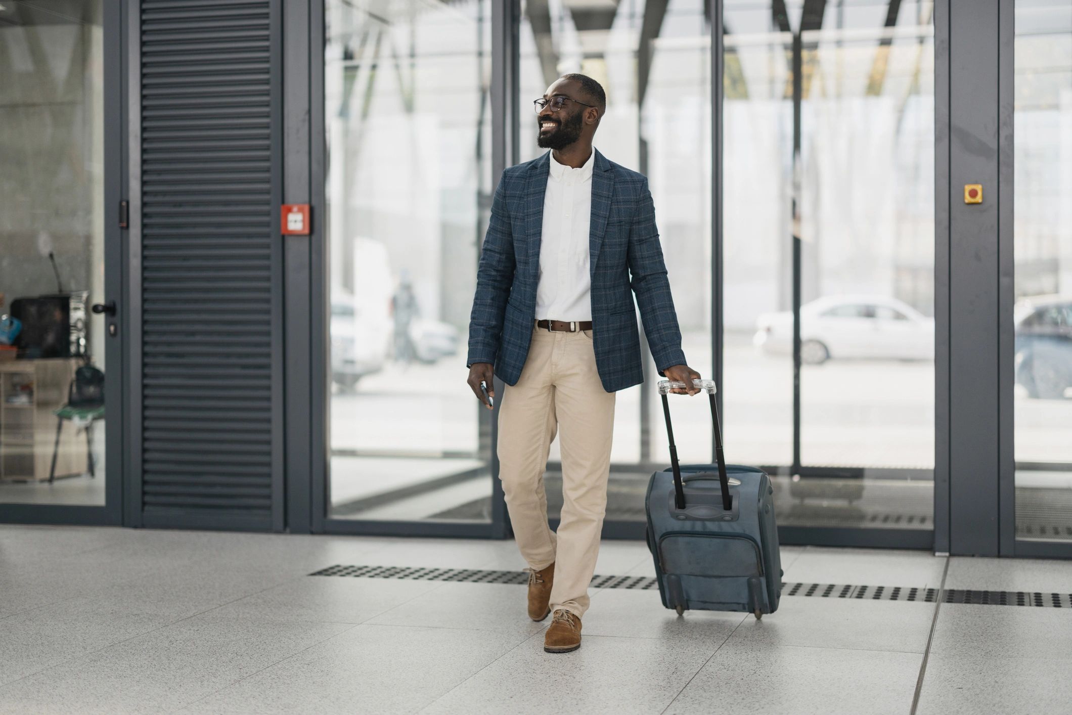 Business traveler at airport